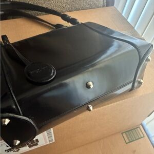Black Leather Shoulder Bag by Christian Dior